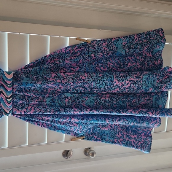 Lilly Pulitzer Chrisella Shirtdress Bermuda Blue You Grow Sz 2 - Picture 8 of 10